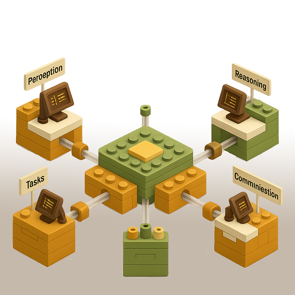 Lego-style representation of Manager-Worker Pattern