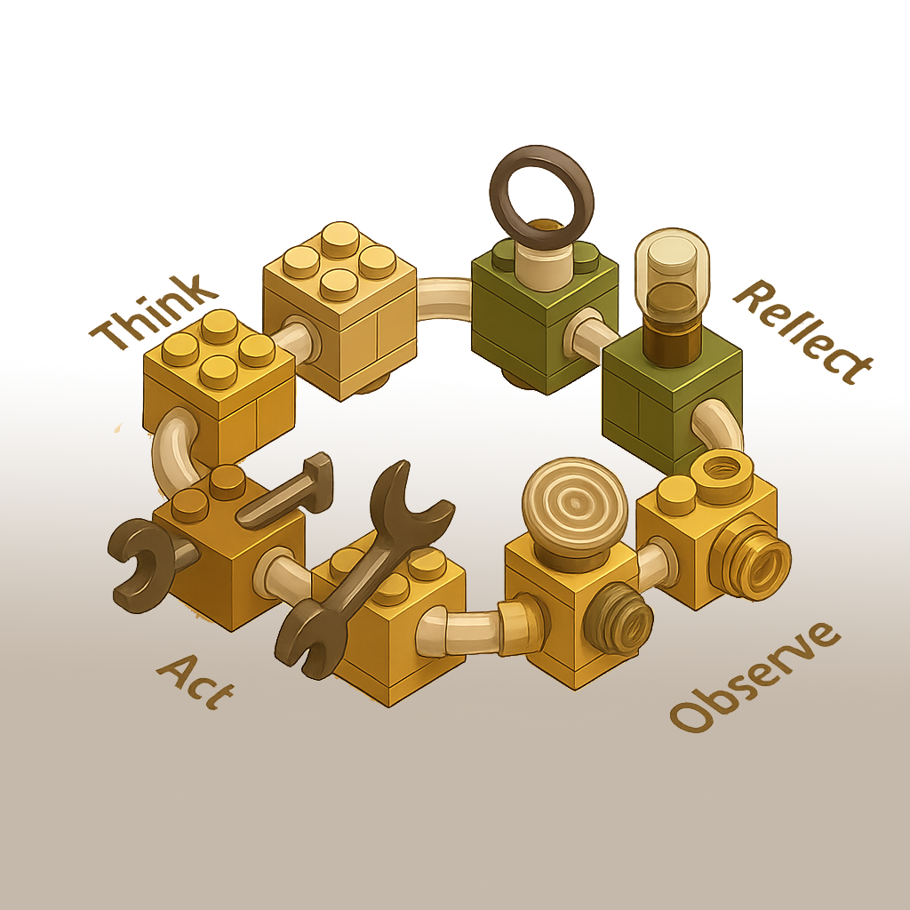 Lego-style representation of ReAct Framework